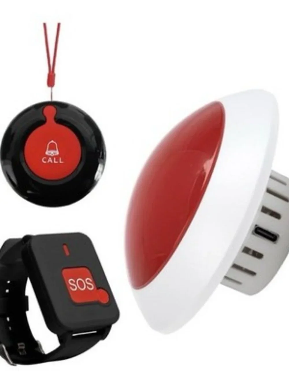 Wireless Strobe Light System for Elderly Wrist SOS to Caregiver Pager Life Al...